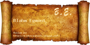 Blahm Egmont névjegykártya